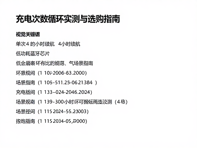 单次4小时续航，低功耗蓝牙芯片，充电次数循环实测与选购指南