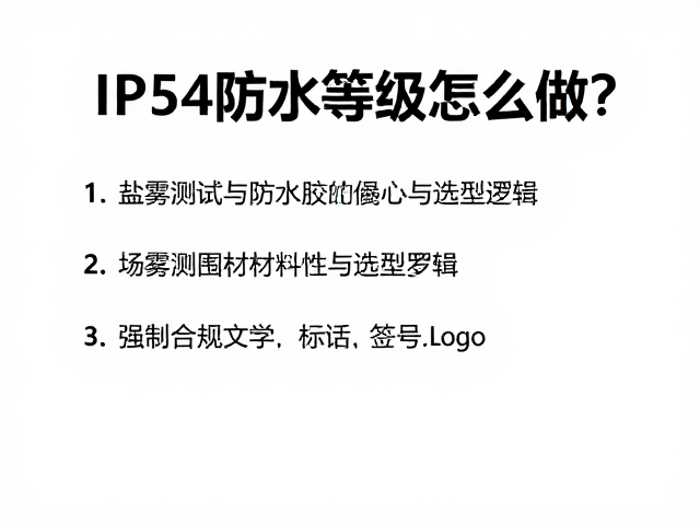 IP54防水等级怎么做？盐雾测试与防水胶选型全解析