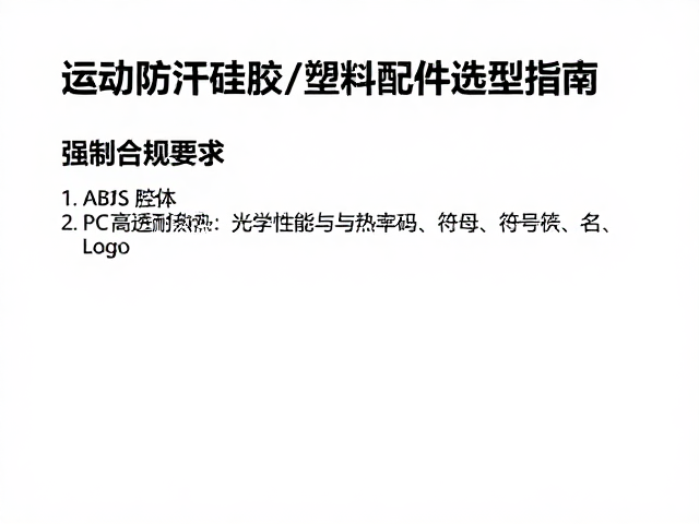 ABS腔体，PC高透耐热，运动防汗硅胶/塑料配件选型指南