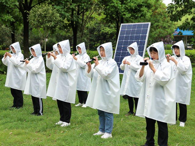 公园器乐合奏防风罩雨披,太阳能充电板户外便携指南