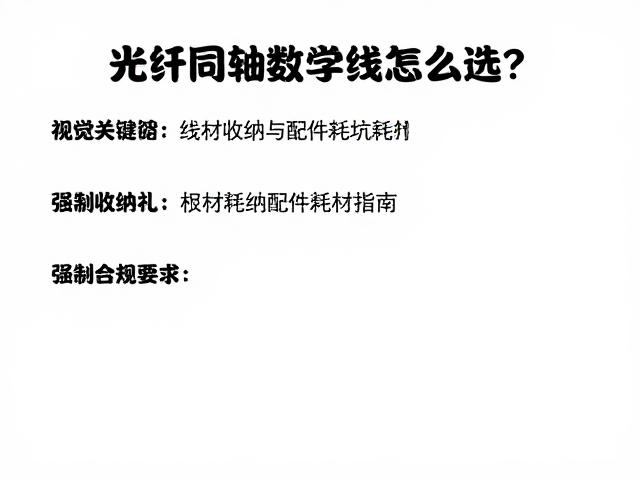 光纤同轴数字线怎么选?线材收纳与配件耗材避坑指南