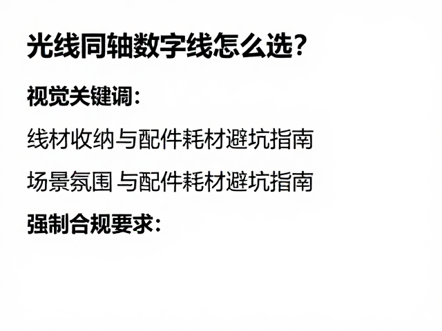 光纤同轴数字线怎么选?线材收纳与配件耗材避坑指南