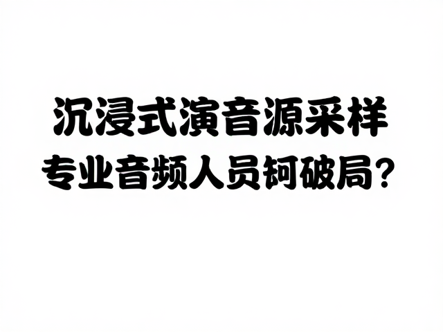 沉浸式演出音源采样,专业音频人才短缺如何破局?