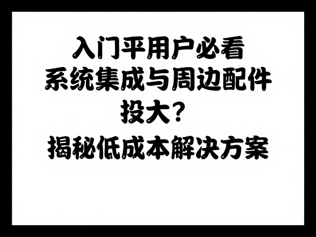 入门平价用户必看,系统集成与周边配件投入大?揭秘低成本解决方案