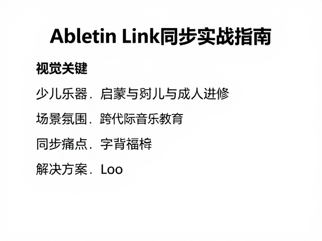 少儿乐器启蒙与成人进修,Ableton Link同步实战指南