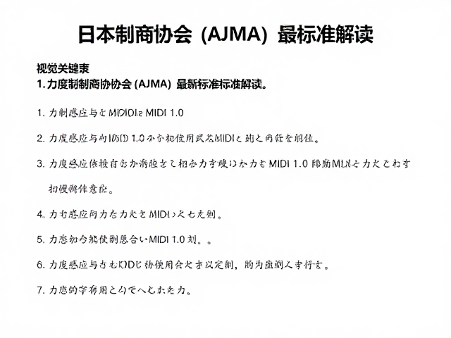 力度感应与MIDI 1.0,日本制造商协会(AJMA)最新标准解读