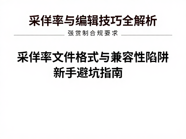 采样库怎么选?采样率与编辑技巧全解析,新手避坑指南