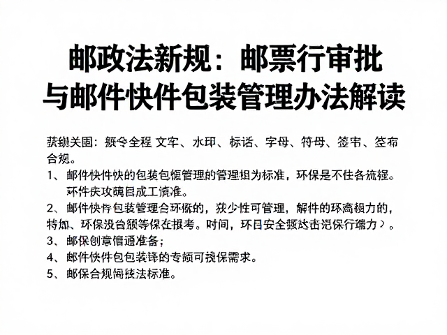 邮政法新规,邮票发行审批与邮件快件包装管理办法解读