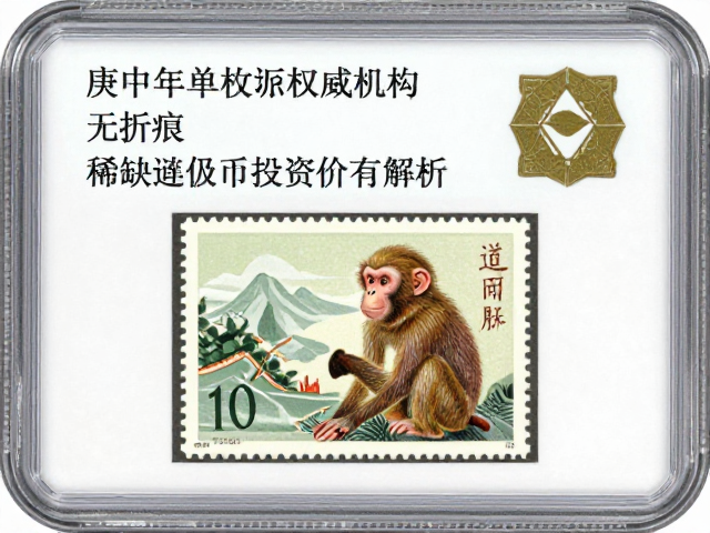 庚申年单枚猴票权威机构评级无折痕，稀缺评级币投资价值解析