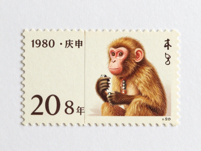 1980庚申猴票单枚无折痕轻贴,品相鉴定与市场高价行情解析