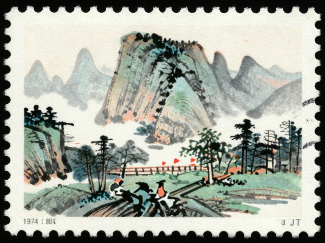 1974-1980早期JT票风景邮票,国画技法下的山水意境赏析