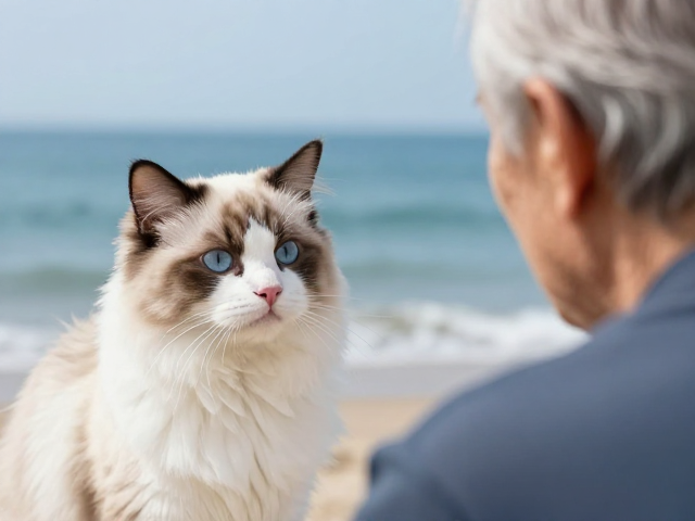 海双布偶和老人,经典虎斑猫的温馨陪伴指南
