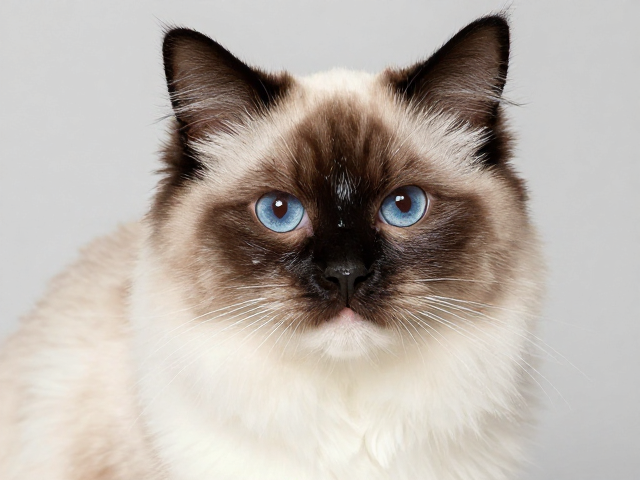 海双布偶猫毛发光泽度揭秘,深邃面具双色美猫养护指南