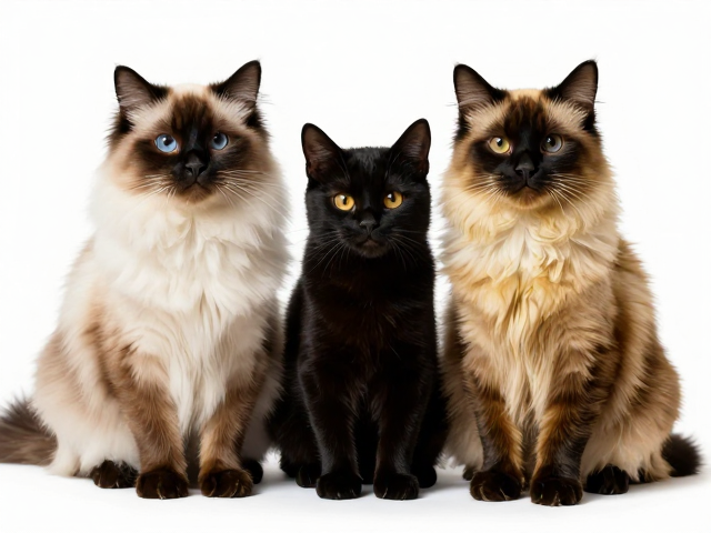 海双布偶与黑金渐层对比,纯黑猫象征幸运,独特品种怎么选?