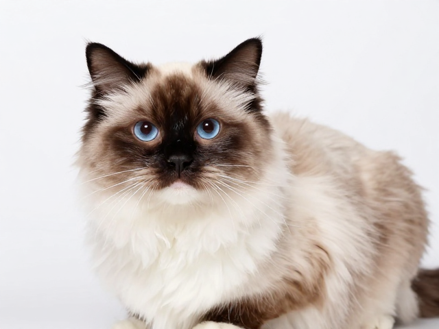 海双布偶猫毛发光泽度揭秘,深邃面具双色美猫养护指南