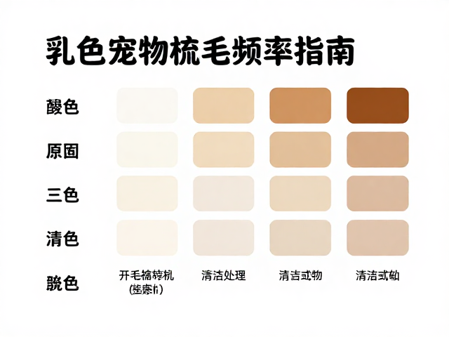 乳色宠物梳毛频率指南,颜色分类下的护理与清洁技巧