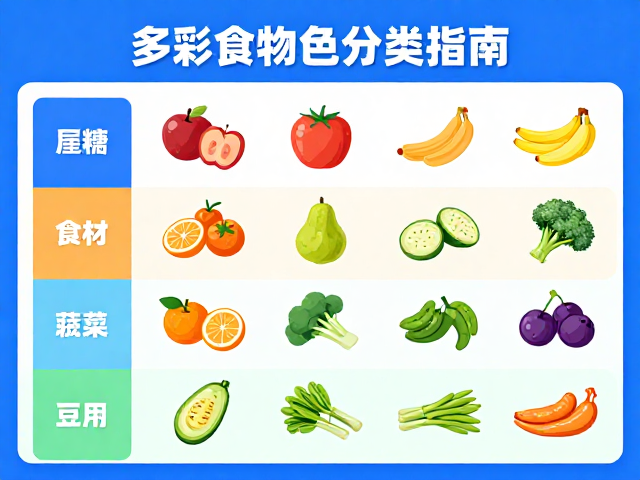 蓝色并非唯一,均衡饮食下的多彩食物颜色分类指南