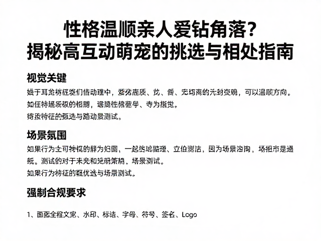 性格温顺亲人爱钻角落?揭秘高互动萌宠的挑选与相处指南