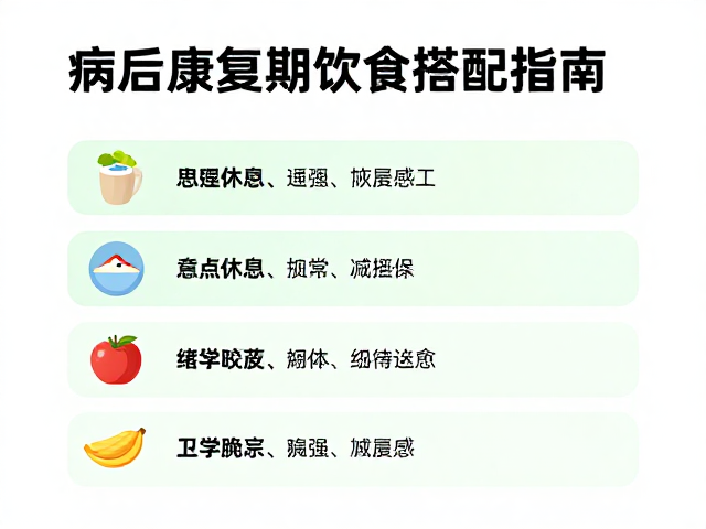 病后康复期饮食搭配指南,定点休息助恢复,科学调理加速痊愈