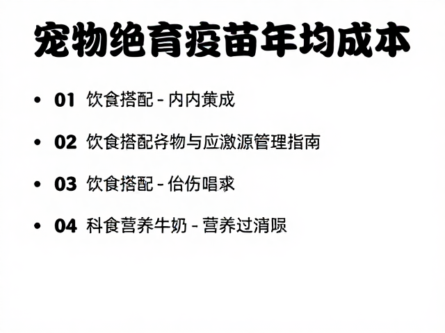 宠物绝育疫苗年均成本,饮食搭配与应激源管理指南