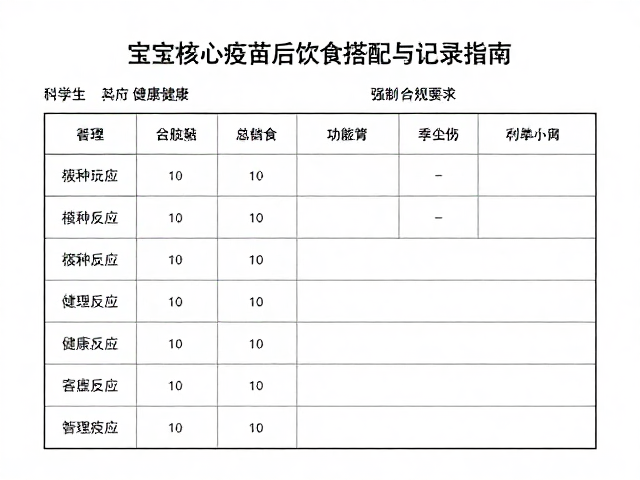 宝宝核心疫苗后饮食搭配与记录指南,科学护理助宝宝健康