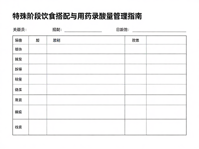 特殊阶段饮食搭配与用药记录剂量管理指南