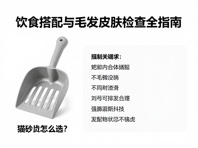 猫砂铲怎么选?饮食搭配与毛发皮肤检查全指南