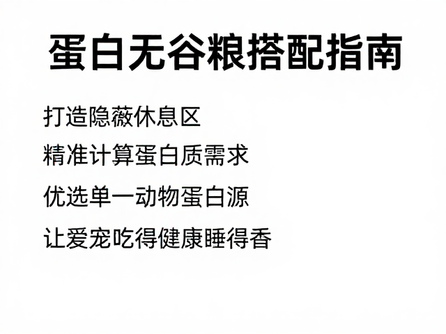 高蛋白无谷粮搭配指南,打造隐蔽休息区,让爱宠吃得健康睡得香