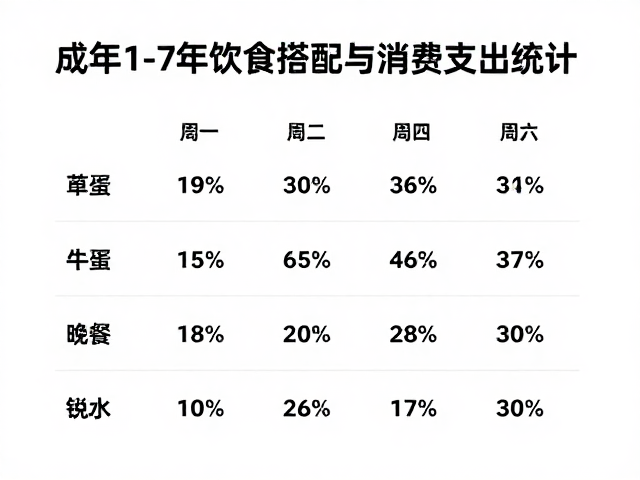 成年1-7年饮食搭配与消费支出统计,省钱又健康指南