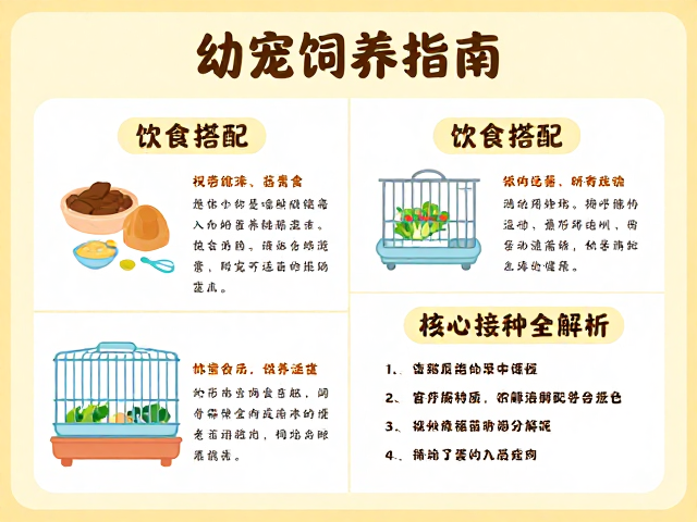 幼宠饲养指南,饮食搭配,笼内适应,核心疫苗接种全解析