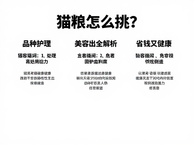 猫粮怎么挑?品种护理,美容支出全解析,省钱又健康