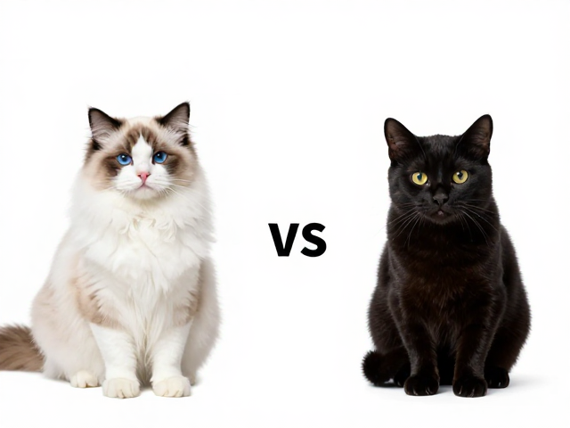 海双布偶与纯黑猫价格对比，纯黑猫更亲民？定期体检有多重要