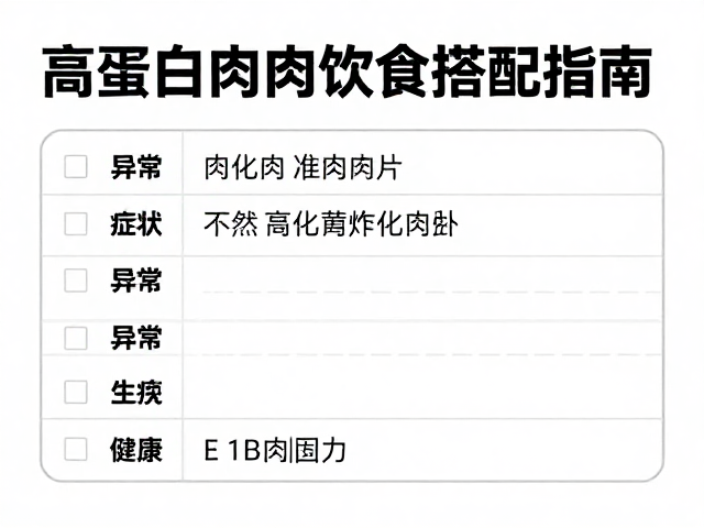 高蛋白肉类饮食搭配指南，结合异常症状日志优化健康