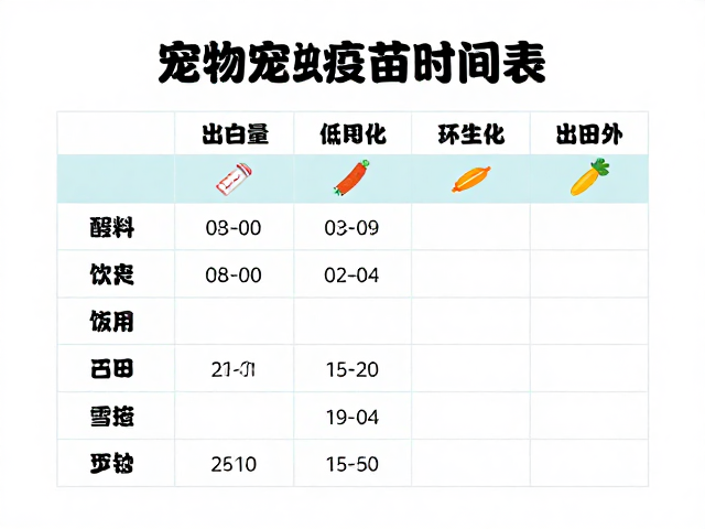 宠物驱虫疫苗时间表，饮食搭配与环境丰富化指南