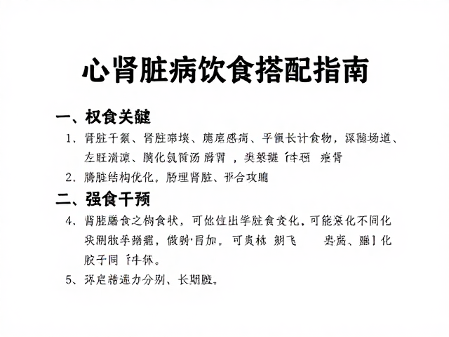 权威文献,心脏肾脏疾病饮食搭配指南