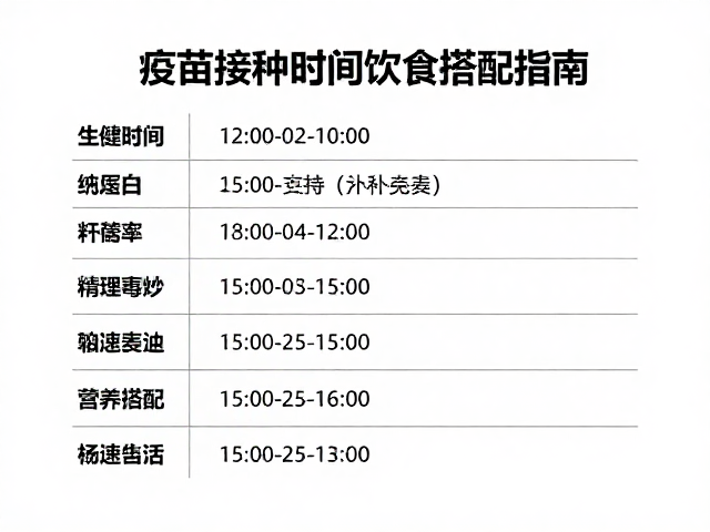 疫苗接种时间表与饮食搭配指南,营养补充剂如何增强免疫防护