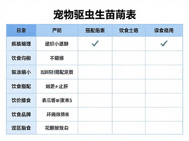 宠物驱虫疫苗表,饮食搭配指南,严防细小物品误食危害