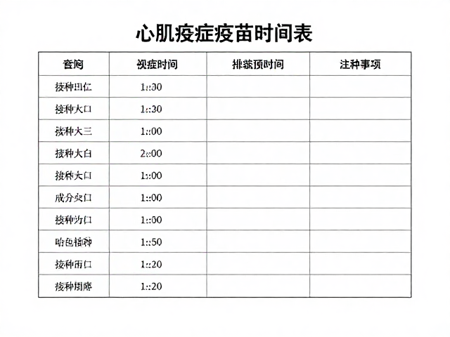 心肌病症与疫苗接种时间表,排梳梳理接种建议与注意事项