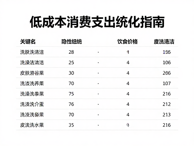 洗澡与清洁饮食搭配,低成本消费支出统计指南