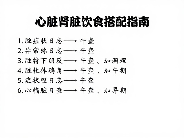 心脏肾脏病饮食搭配指南,异常症状日志自查与调理