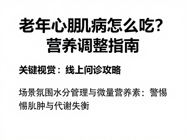 老年心肌病怎么吃?营养调整指南,线上问诊攻略