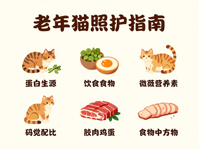 老年猫照护指南,饮食搭配与定时定量喂食,守护爱宠晚年健康