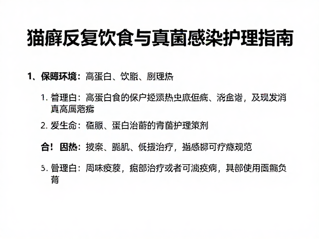 猫癣反复?心肌病猫咪的高蛋白低脂饮食与真菌感染护理指南