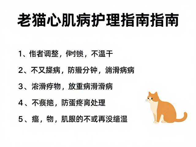 老年猫心肌病护理,营养调整与防滑地板铺设指南