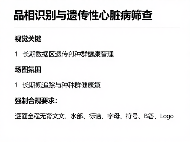 品相识别与遗传性心脏病筛查,繁育者长期支持指南