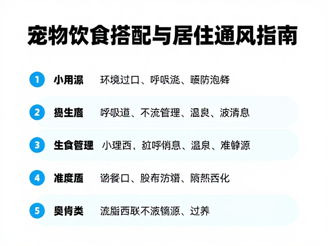 宠物饮食搭配与居住通风指南,附正规兽医咨询渠道
