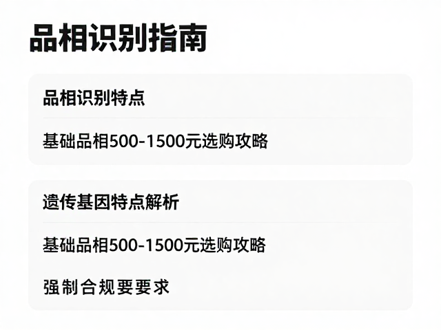 品相识别指南，遗传基因特点解析，基础品相500-1500元选购攻略