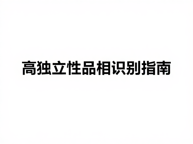 高独立性品相识别指南,如何精准判断强独立特征