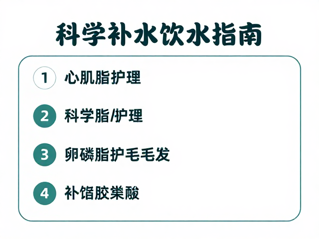 心肌病症护理,卵磷脂护毛发,科学补水饮水指南