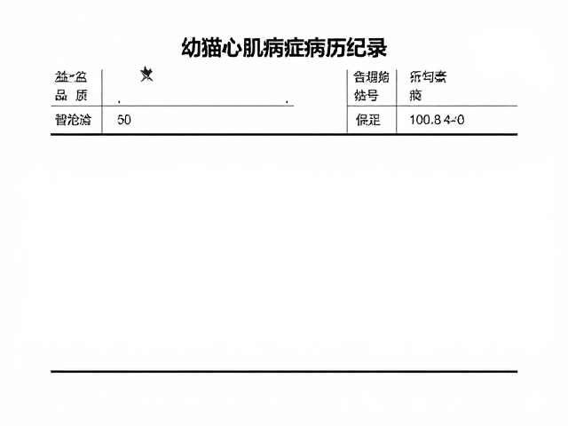幼猫心肌病症病历记录与营养补充指南